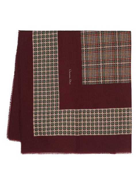 Christian Dior pre-owned plaid wool scarf