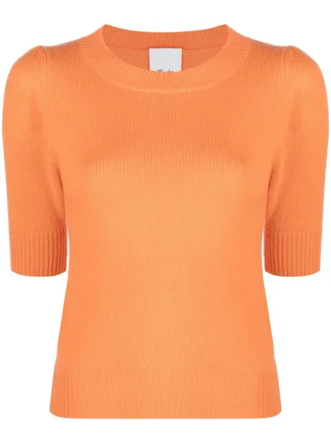 Allude fine-knit short-sleeve jumper