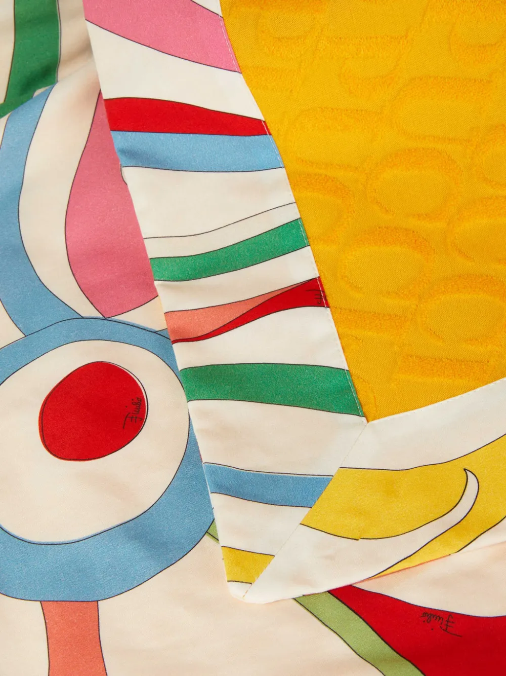 Pucci Junior Marmo-print Towel In Yellow
