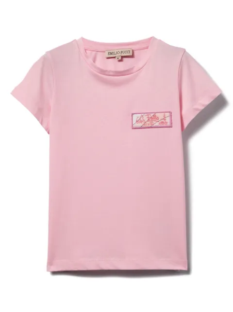 PUCCI Junior playera con detalle de apliques