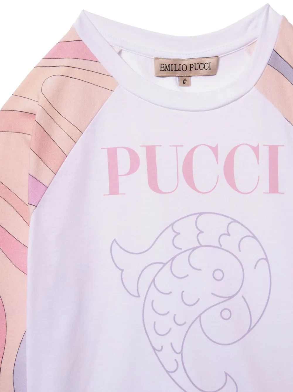 Shop Pucci Junior Marmo-print T-shirt In White
