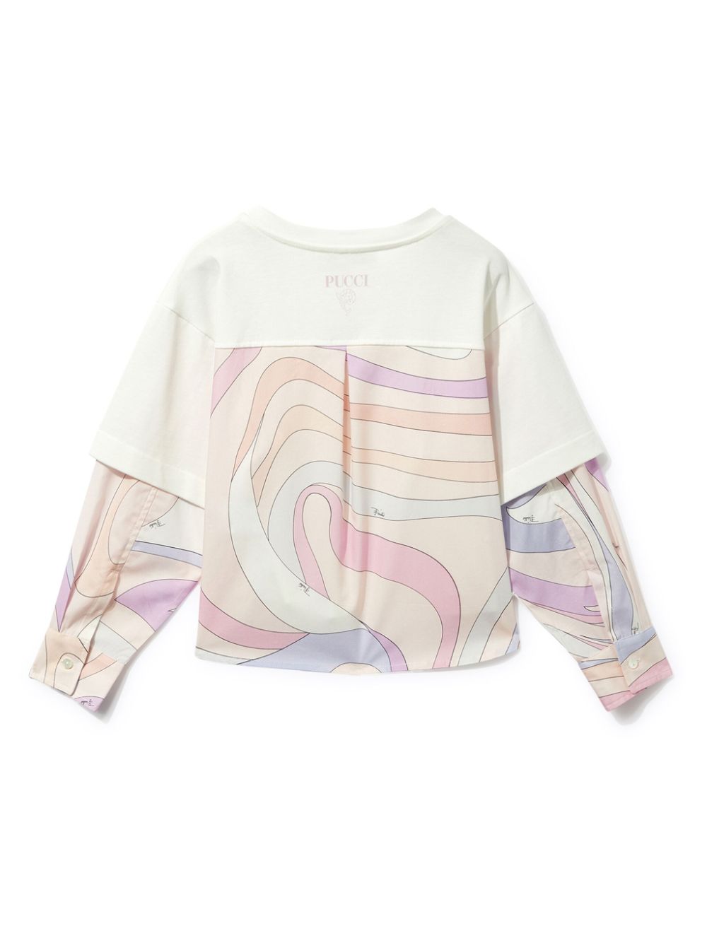 PUCCI Junior Marmo-print layered blouse - White