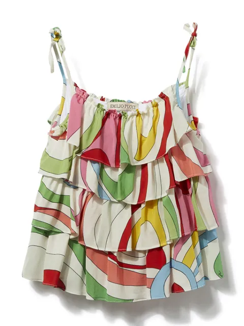 PUCCI Junior Marmo-print ruffle top