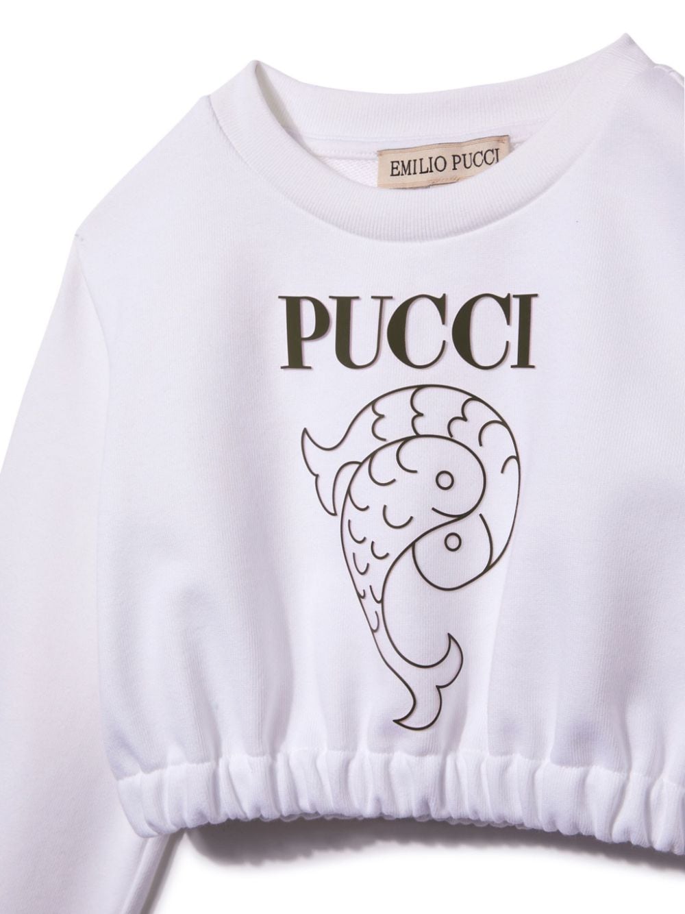 Shop Pucci Junior Logo-print Cropped Sweatshirt In White