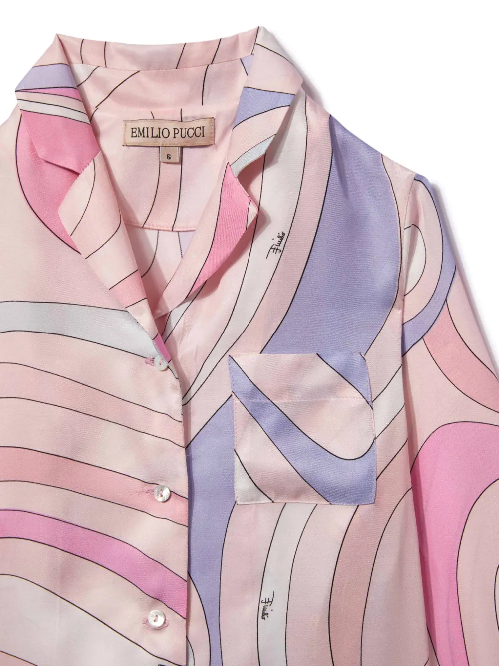 PUCCI JUNIOR MARMO-PRINT LONG-SLEEVE SHIRT