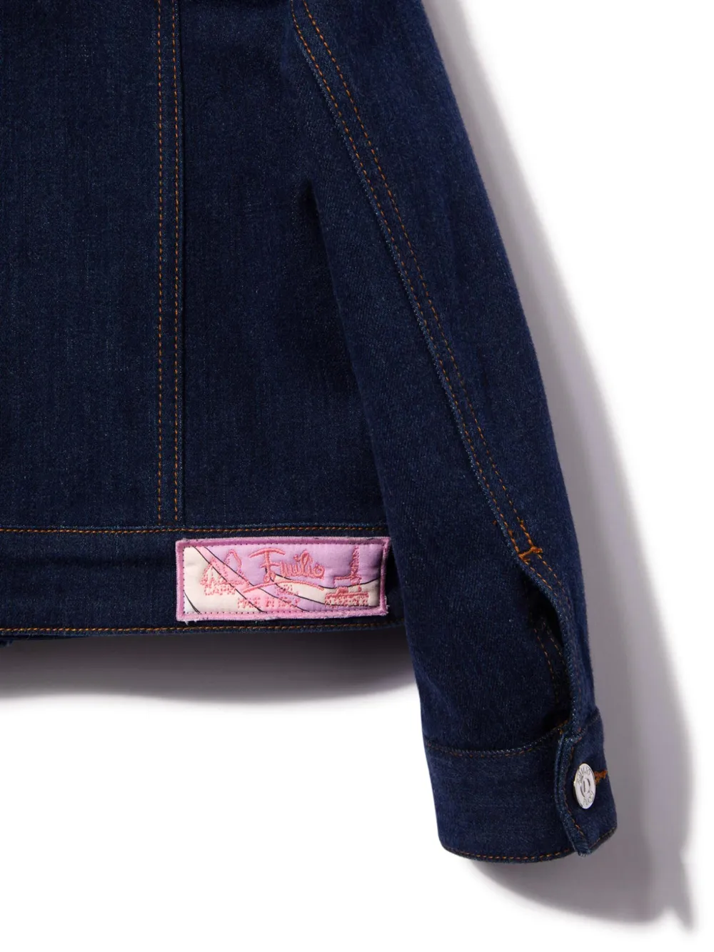 PUCCI JUNIOR MARMO-PRINT DENIM JACKET