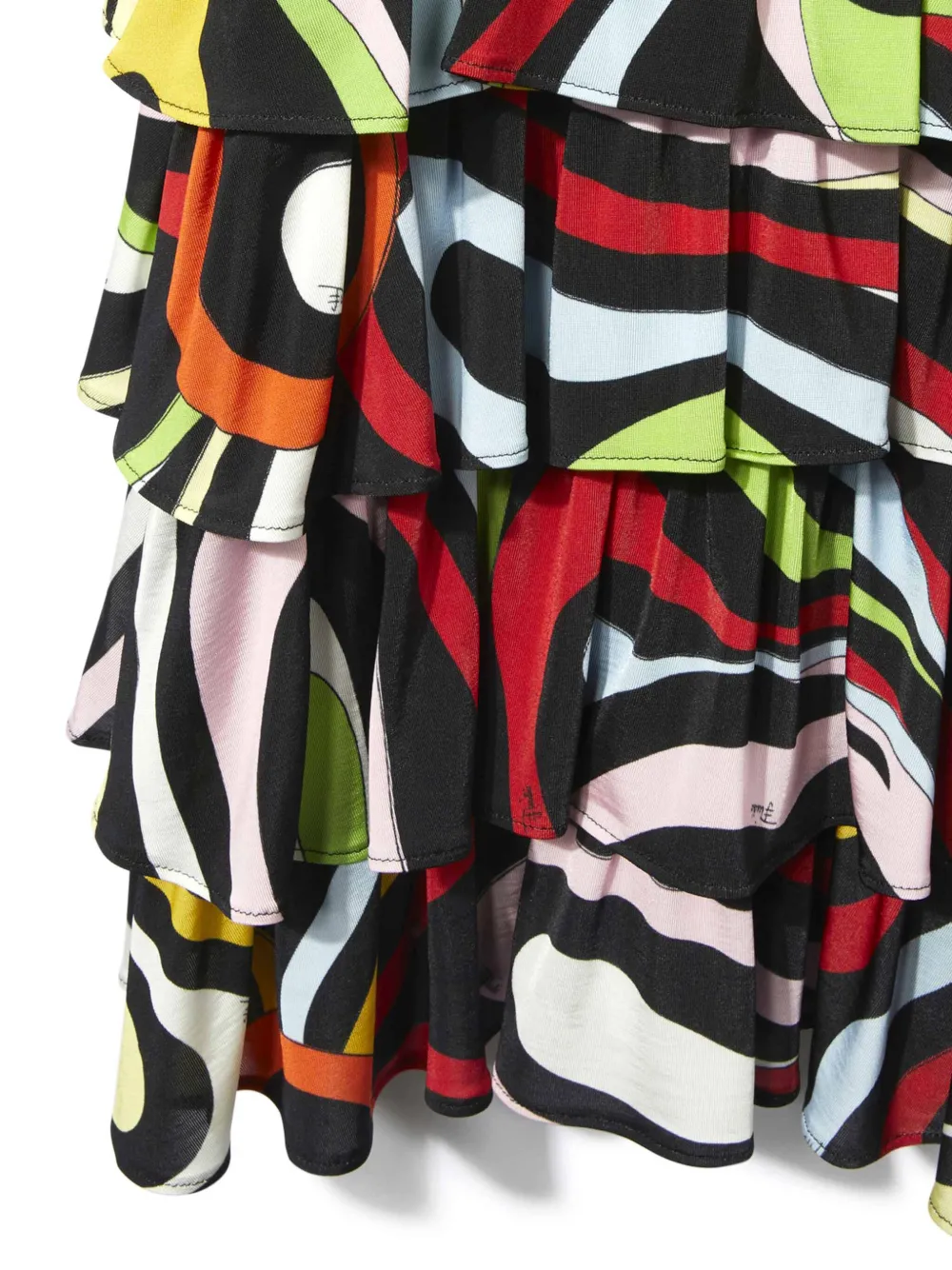 Shop Pucci Junior Marmo-print Ruffle Dress In Black