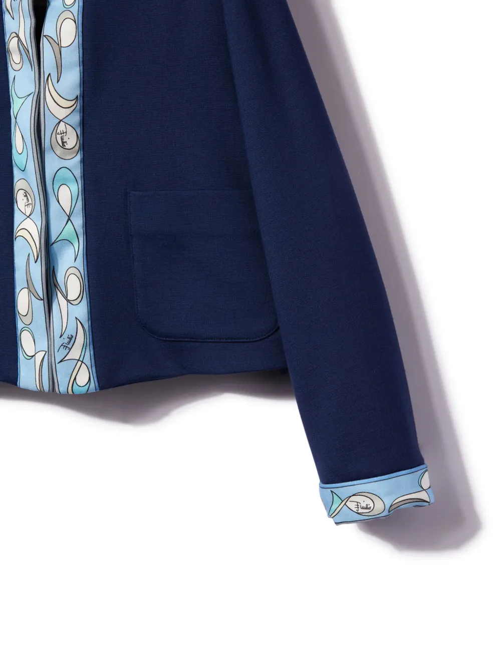PUCCI JUNIOR PESCI-PRINT ROUND-NECK JACKET