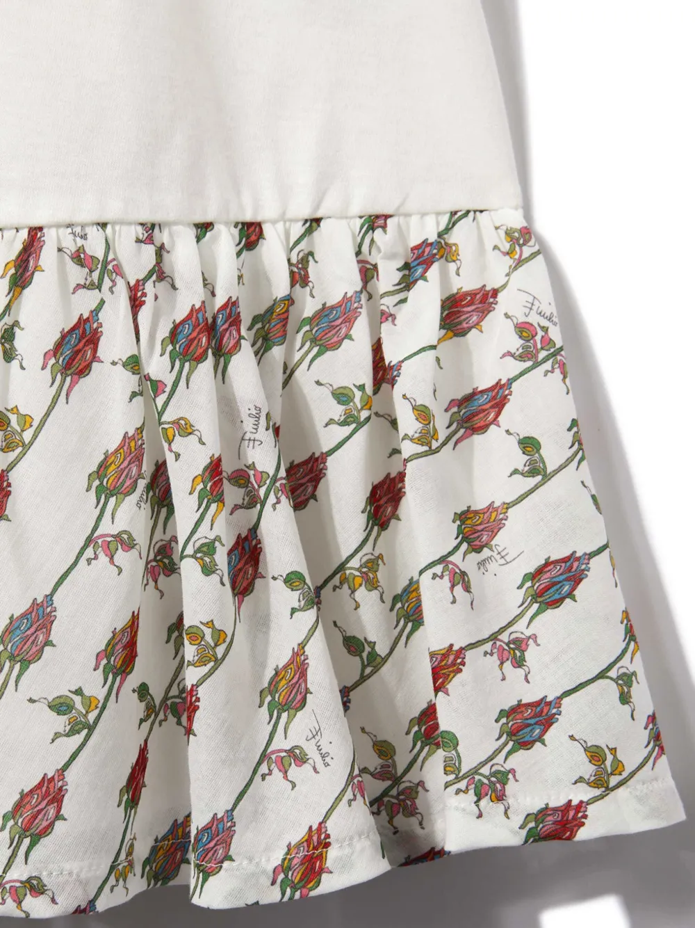 PUCCI Junior Jurk met korte mouwen en visgraatpatroon Wit