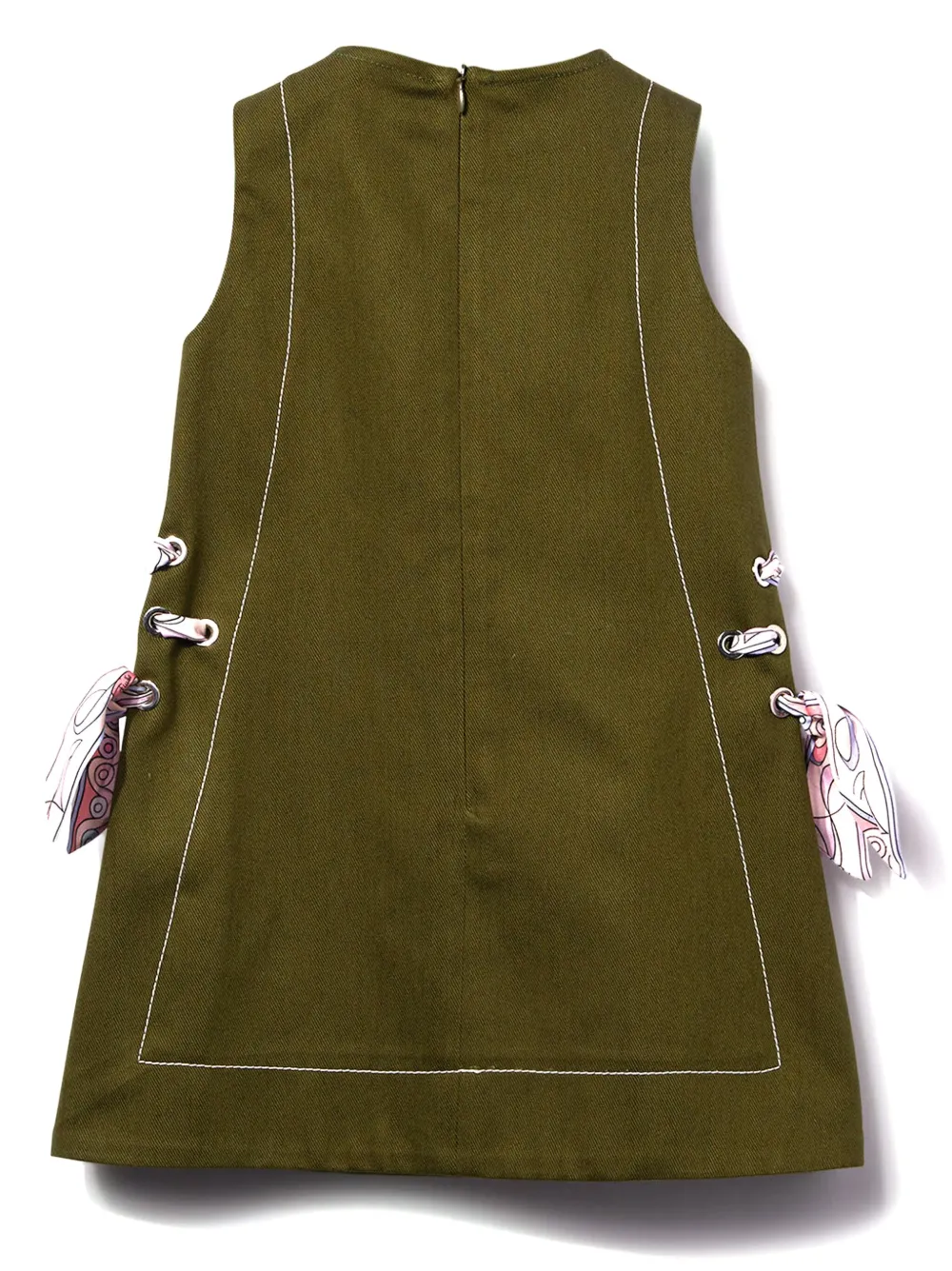 PUCCI Junior scarf-detail sleeveless dress - Groen
