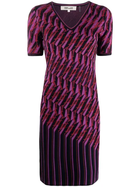 DVF Diane von Furstenberg vestido tejido en intarsia