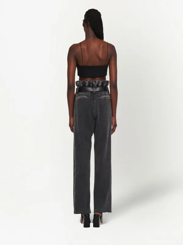 Miu Miu paperbag-waist Denim Trousers - Farfetch