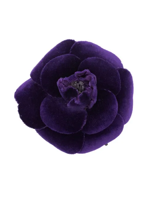 CHANEL Pre-Owned 1980s velvet camellia brooch