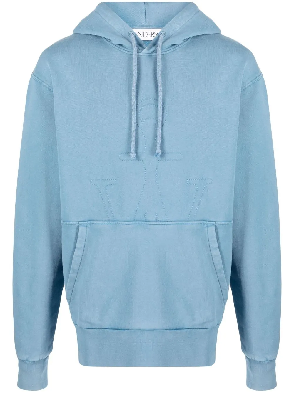 

JW Anderson embroidered-logo cotton hoodie - Blue