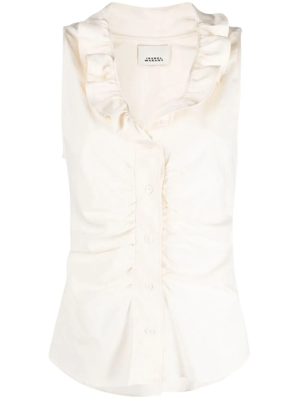 

Isabel Marant ruffle-trim sleeveless blouse - Neutrals