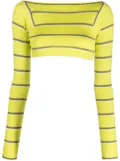 PUCCI stripe-jacquard wool cropped top - Green