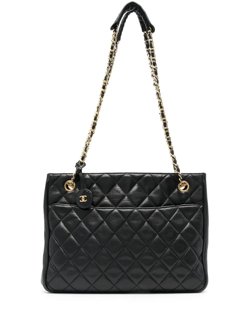 

CHANEL Pre-Owned diamond-quilted zipped shoulder bag - Black