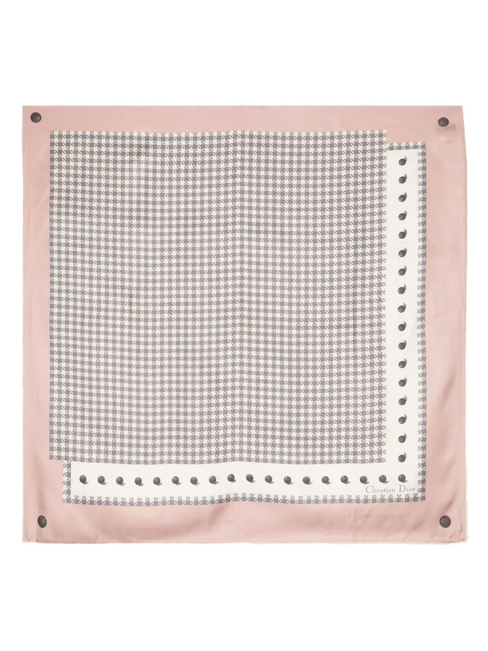 

Christian Dior 1990s pre-owned houndstooth print silk scarf - Neutrals