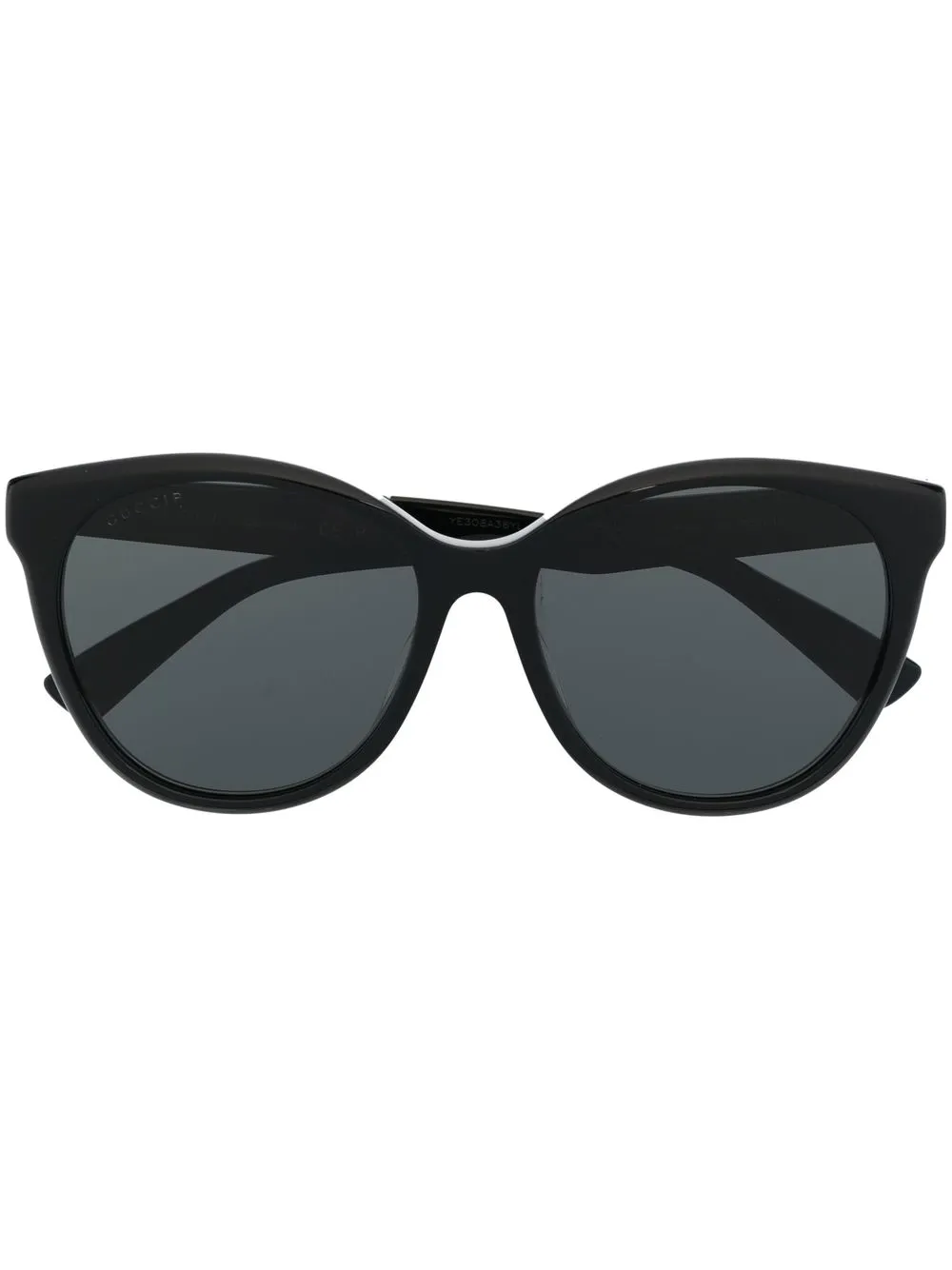 

Gucci Eyewear lentes de sol con armazón redonda y logo estampado - Negro