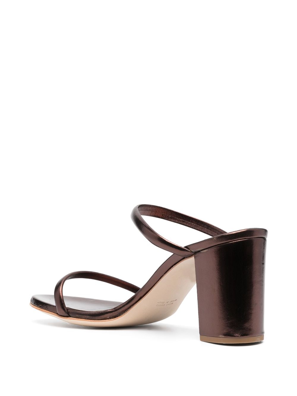Shop P.a.r.o.s.h 80mm Metallic-effect Leather Sandals In Brown