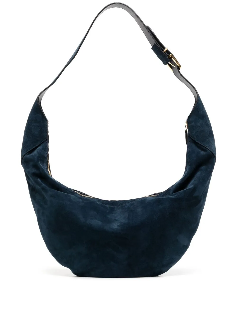 

KHAITE suede curved crossbody bag - Blue