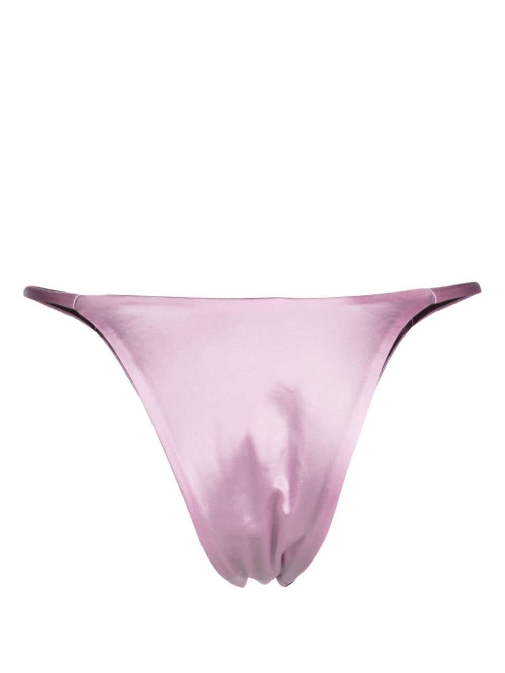 Shop Isa Boulder Reversible Satin-finish Bikini Bottoms In Purple