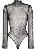 KHAITE Fena diamond-lace bodysuit - Black