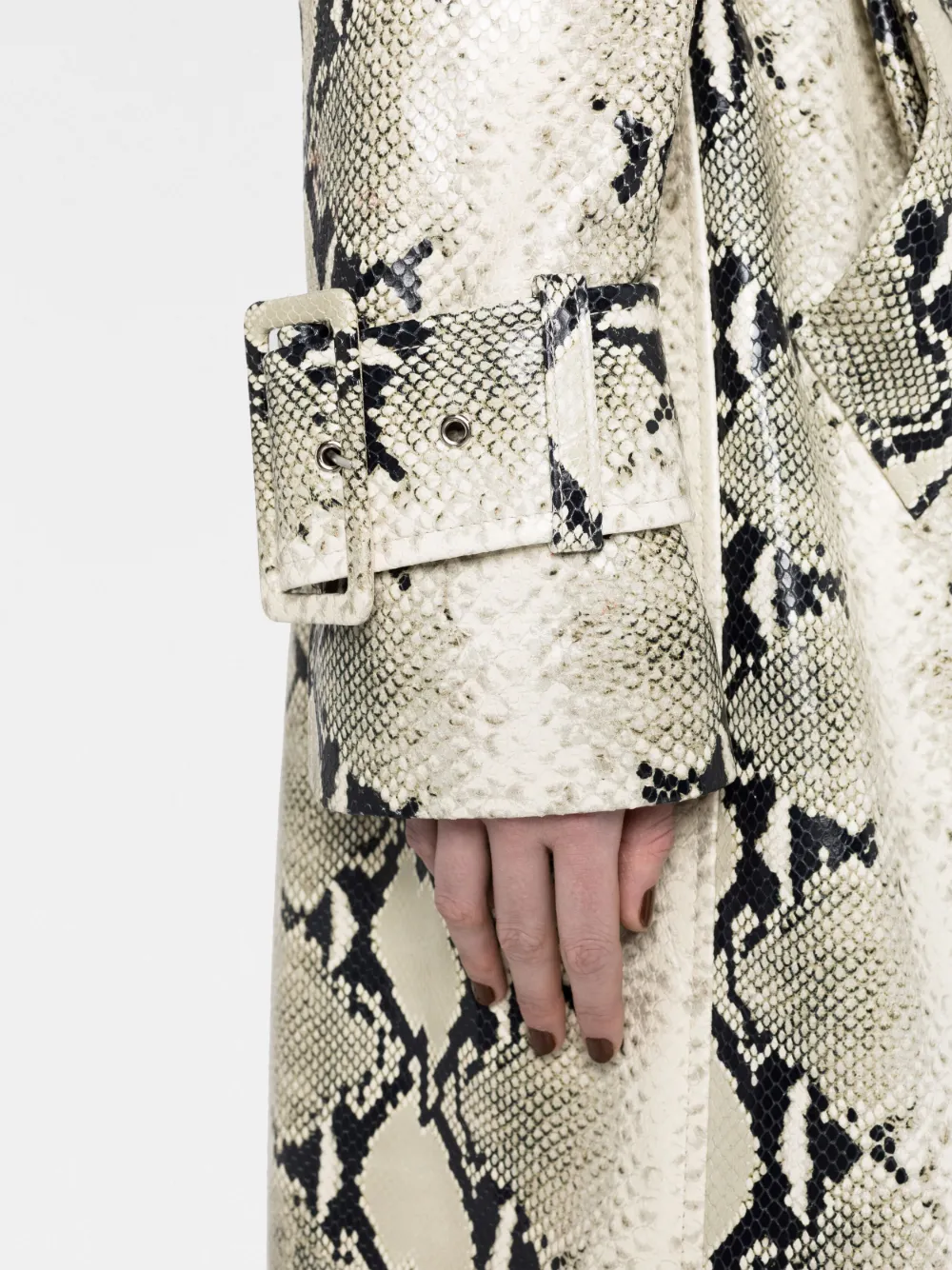 KHAITE The Jaden pythonembossed Trench Coat Farfetch