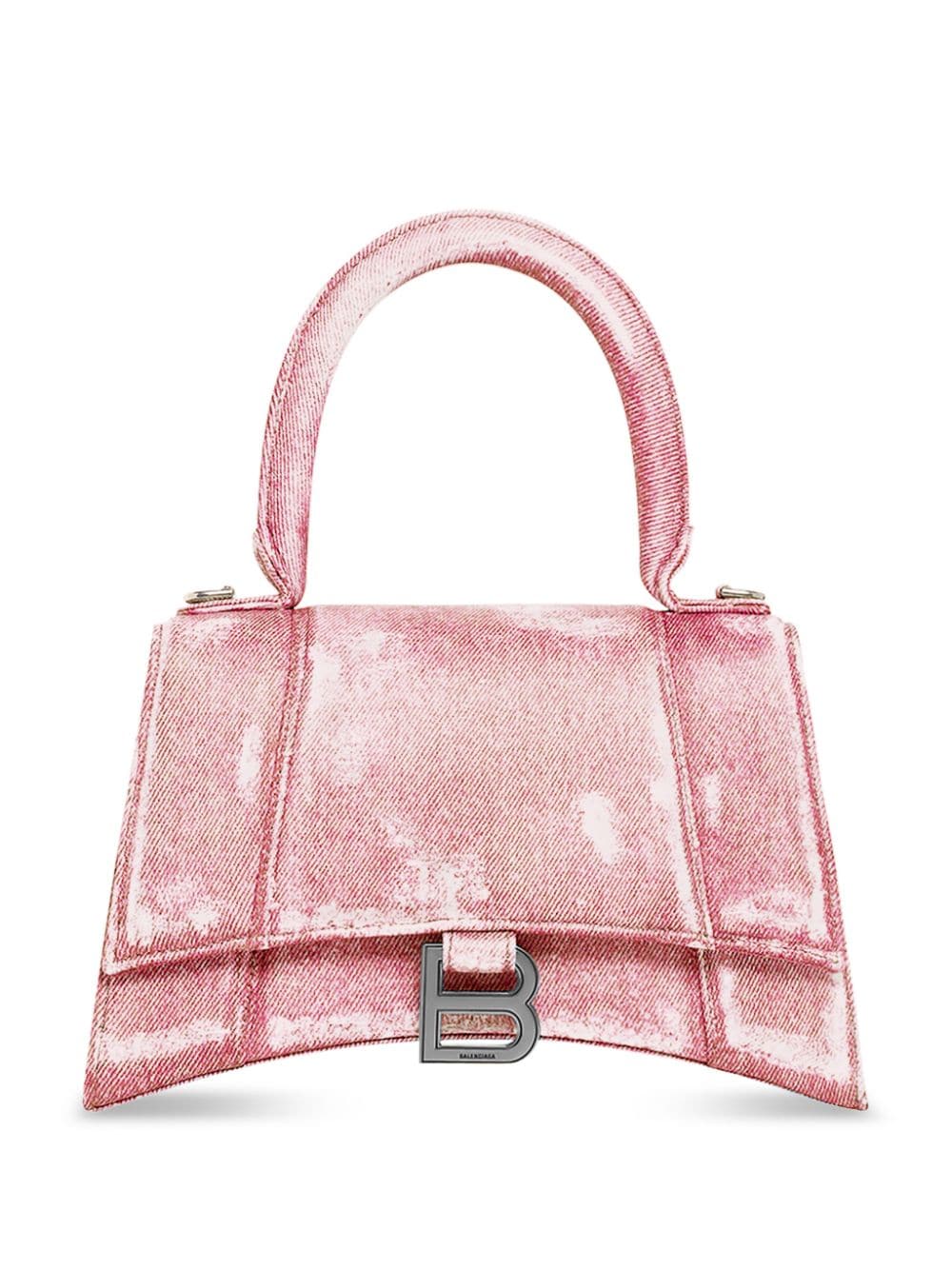 Shop Balenciaga S Hourglass Top-handle Bag In 5809 - Denim Pink
