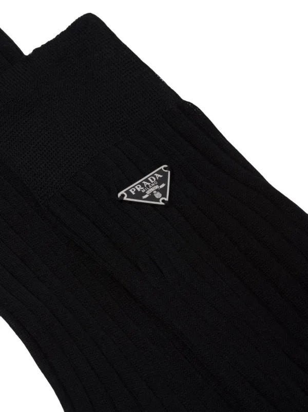 PRADAメンズ黒綿靴下 PRADAメンズ黒✕綿靴下 Prada コットン 靴下 | ブラック | FARFETCH JP