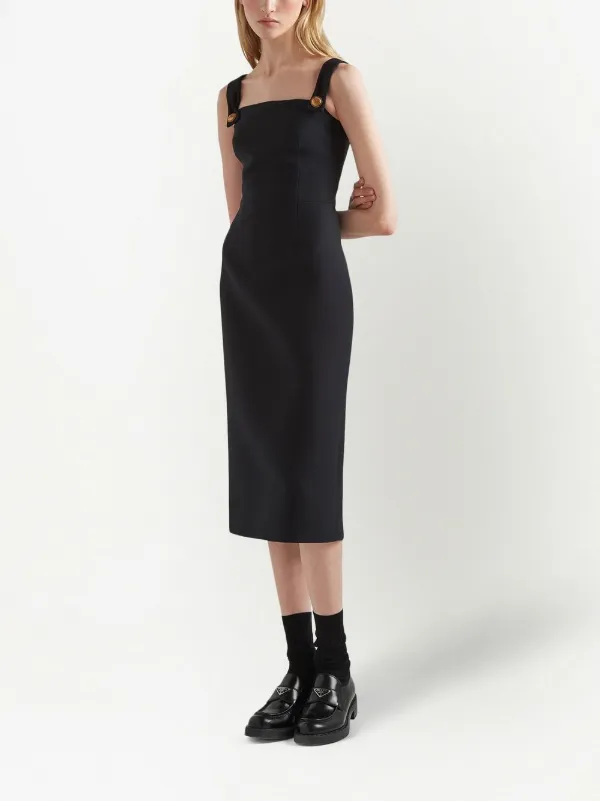 ワンピース PRADA ACETATE MIDI DRESS Prada Fitted mid-length Dress | Black | FARFETCH