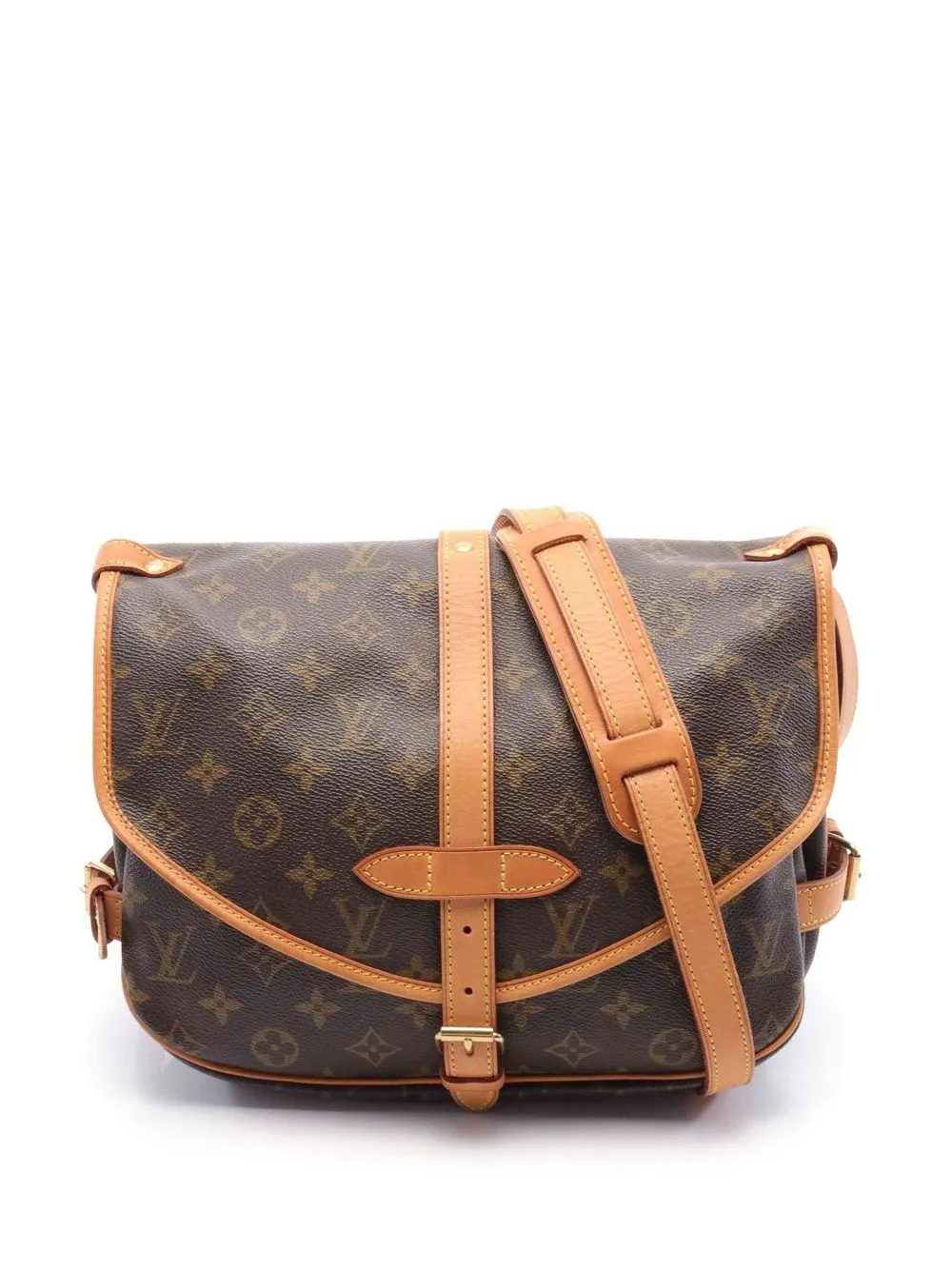

Louis Vuitton 2001 pre-owned monogram Saumur 50 crossbody bag - Brown