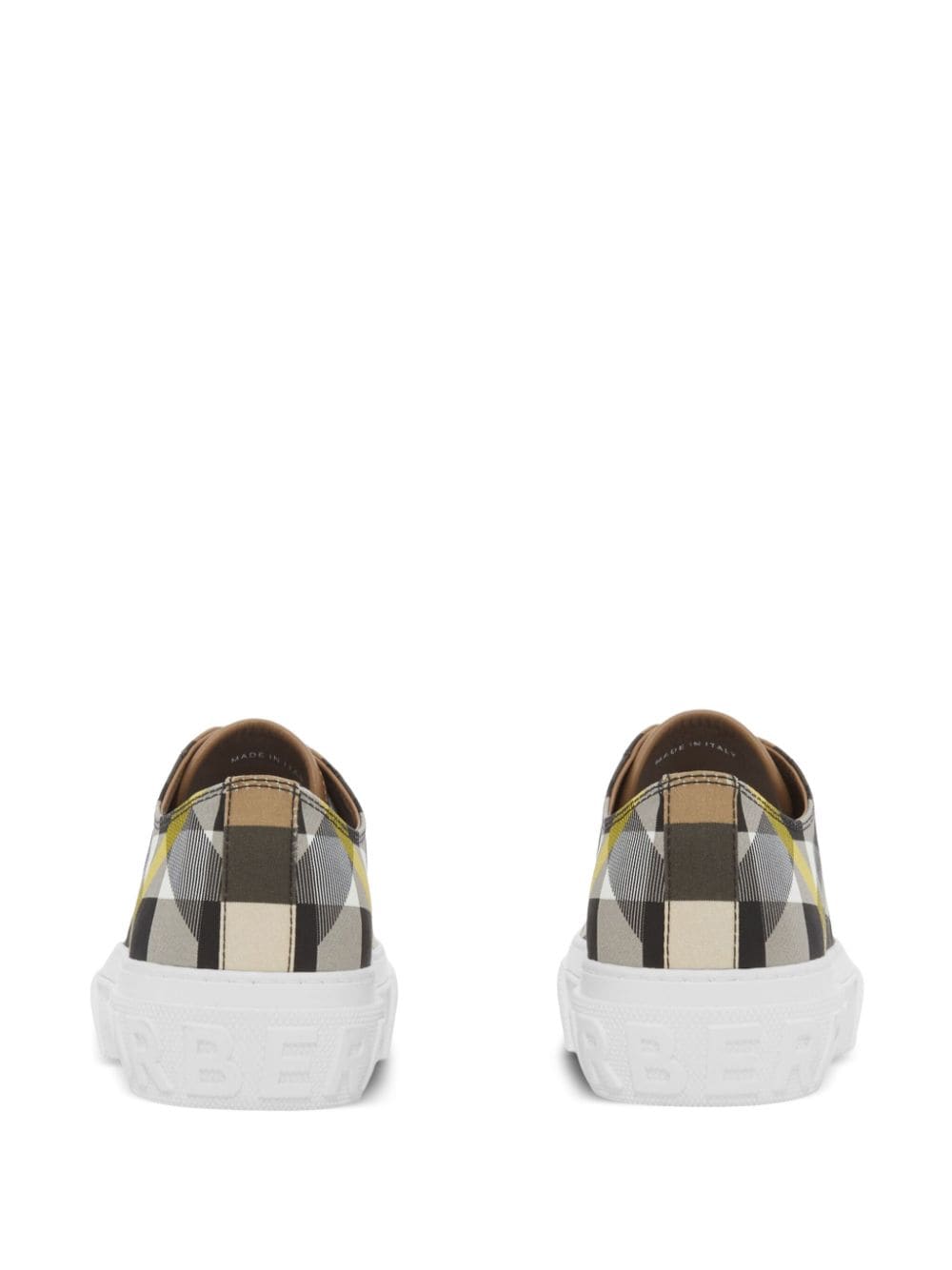 Shop Burberry Exaggerated Check-print Sneakers In Schwarz