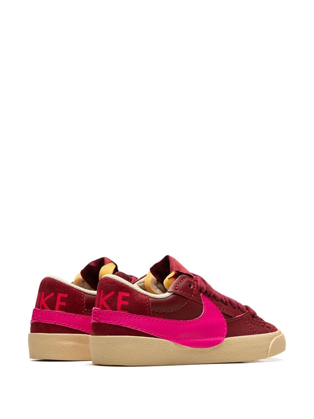 Shop Nike Blazer Low 77 Jumbo "burgundy/hot Pink" Sneakers In Red