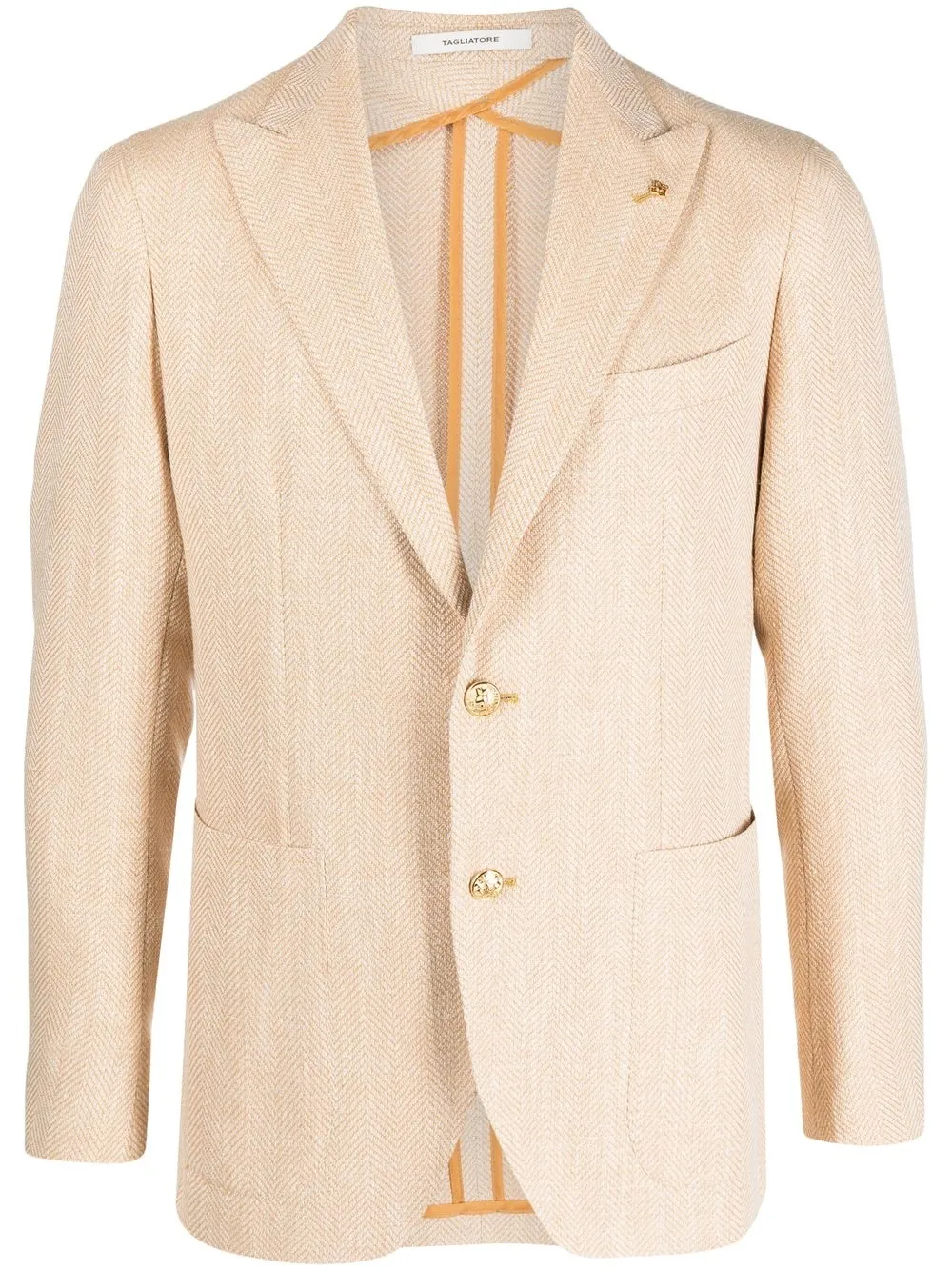 

Tagliatore herringbone single-breasted blazer - Yellow