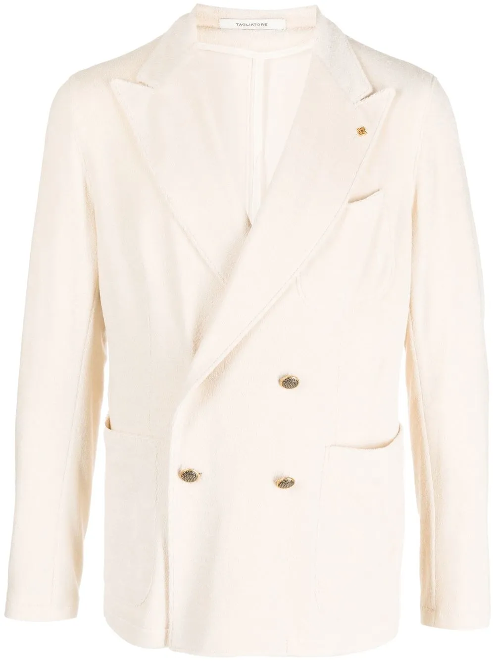 

Tagliatore double-breasted cotton blazer - Neutrals