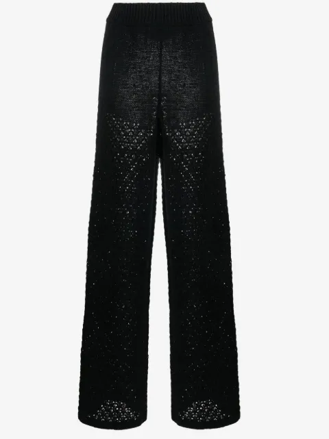ROTATE BIRGER CHRISTENSEN loose-knit high-waisted trousers
