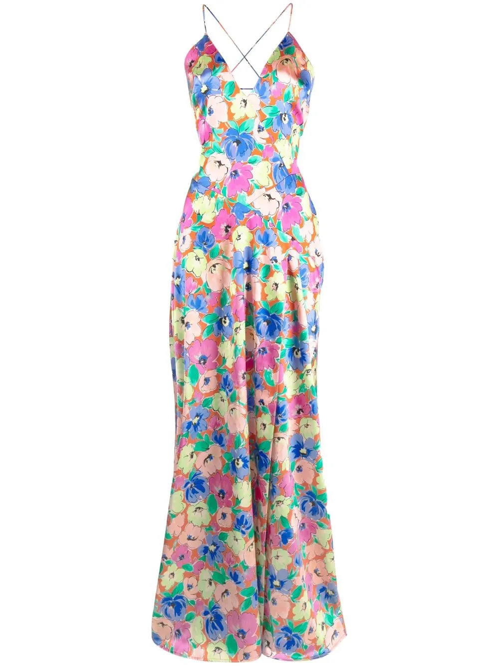 

ROTATE floral-print maxi dress - 161360 NECATRINE COMB