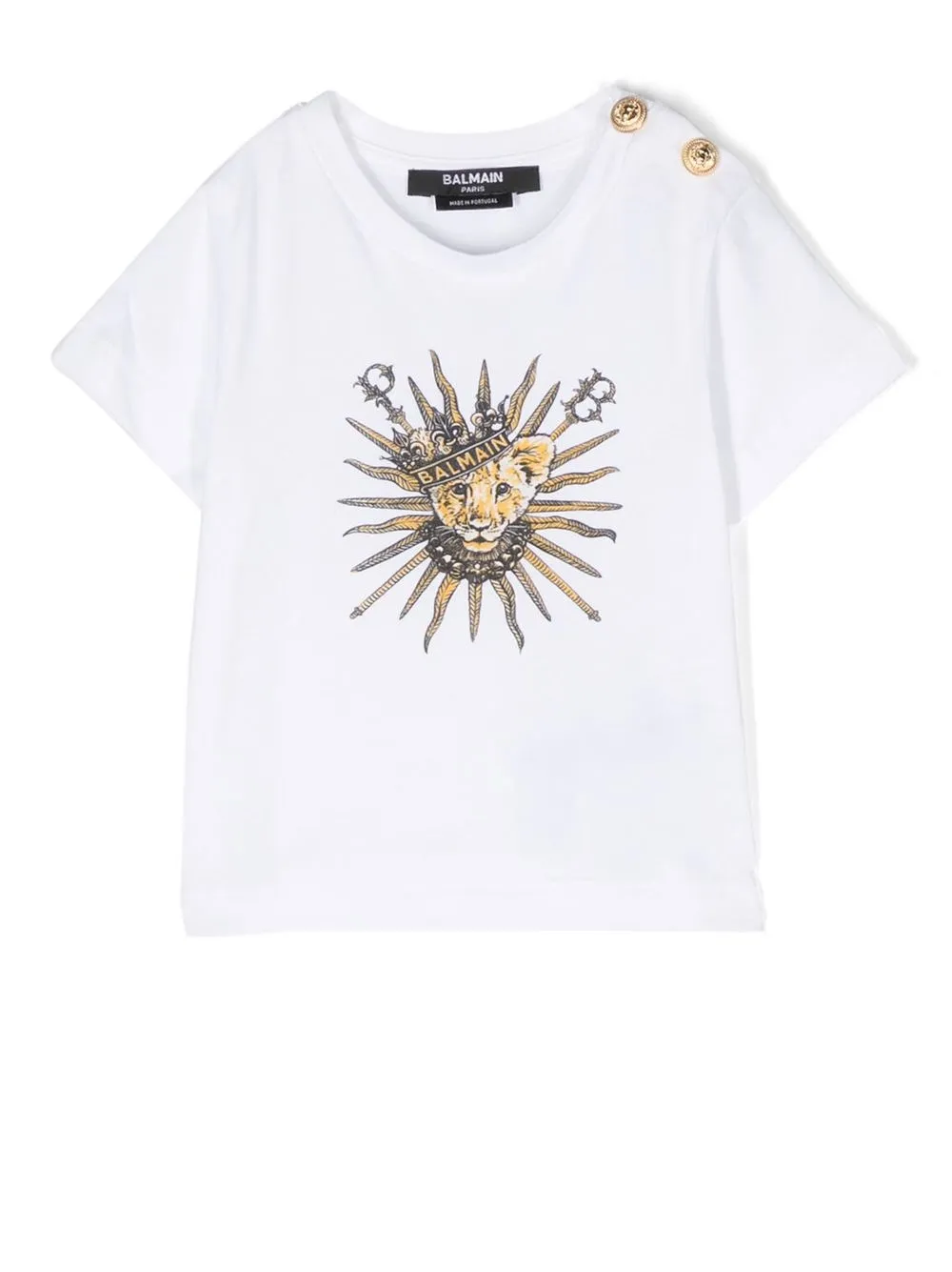 

Balmain Kids playera manga corta con estampado gráfico - Blanco