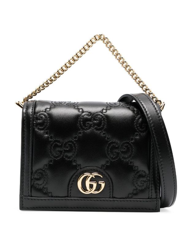 Gucci black crossbody discount with gold chain