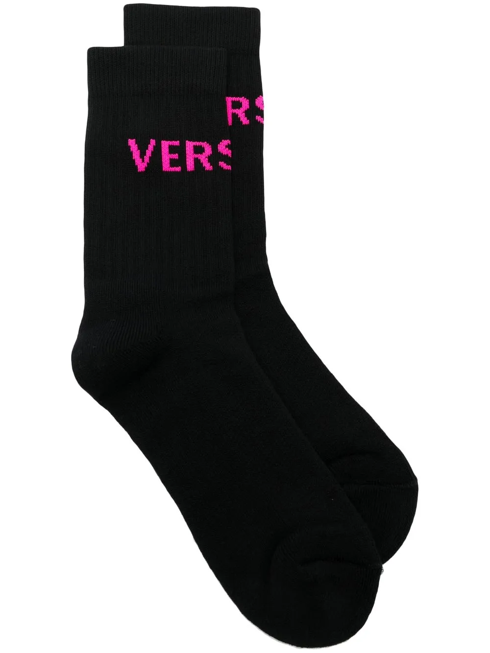 

Versace calcetines tejidos con logo en intarsia - Negro