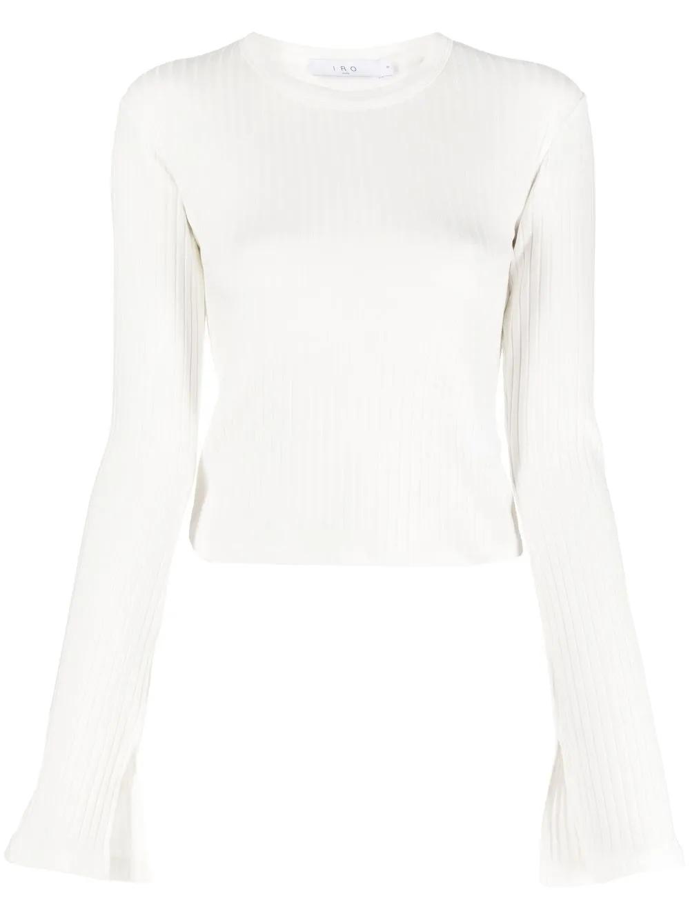 

IRO bell- sleeves ribbed top - White