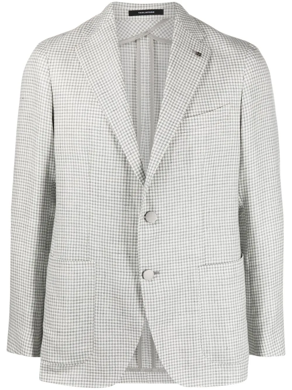 

Tagliatore houndstooth-check single-breasted blazer - Grey