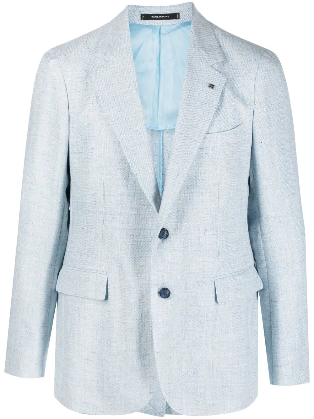 

Tagliatore linen-blend single-breasted blazer - Blue