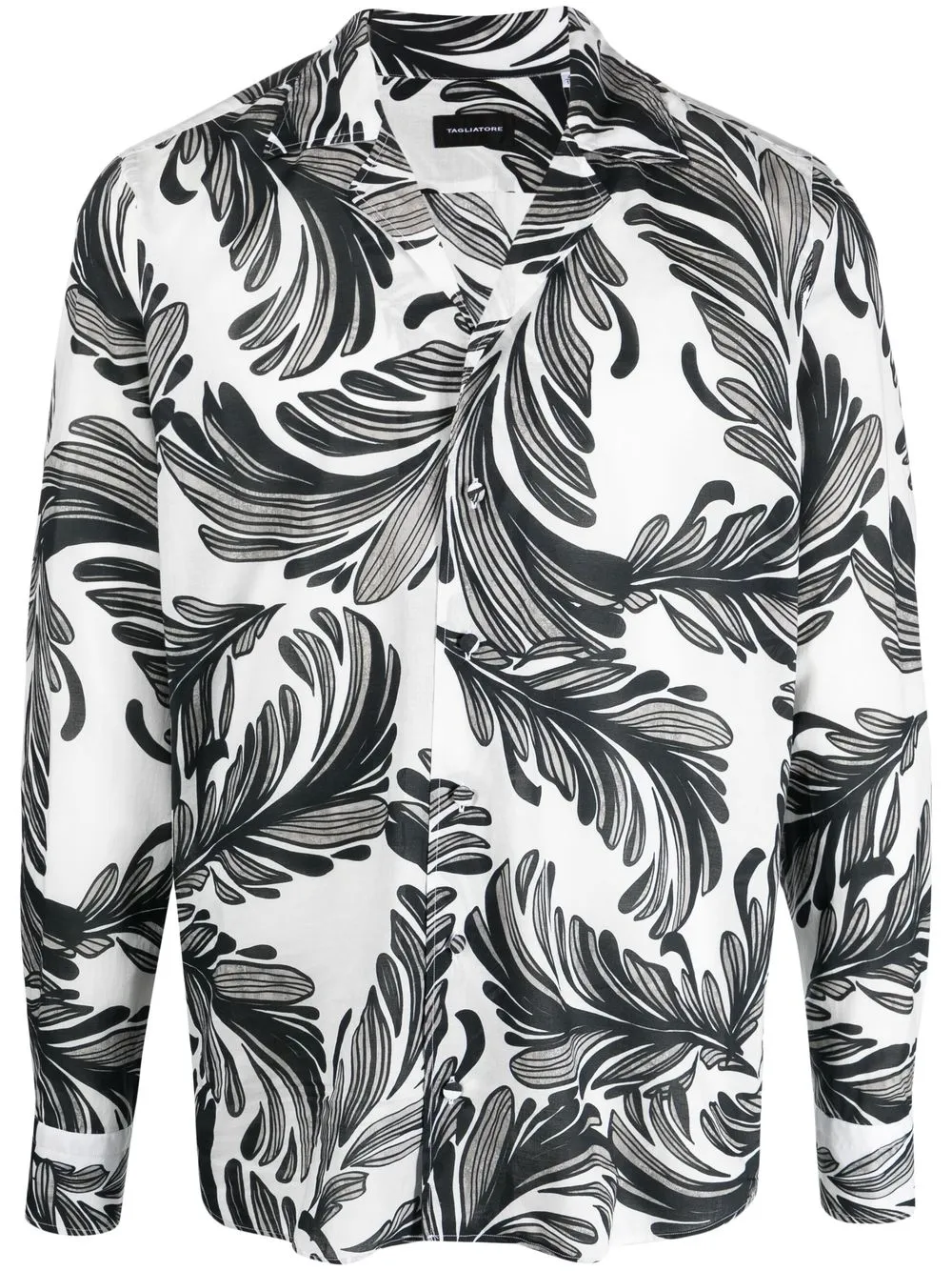 

Tagliatore camisa con palmeras estampadas - Blanco