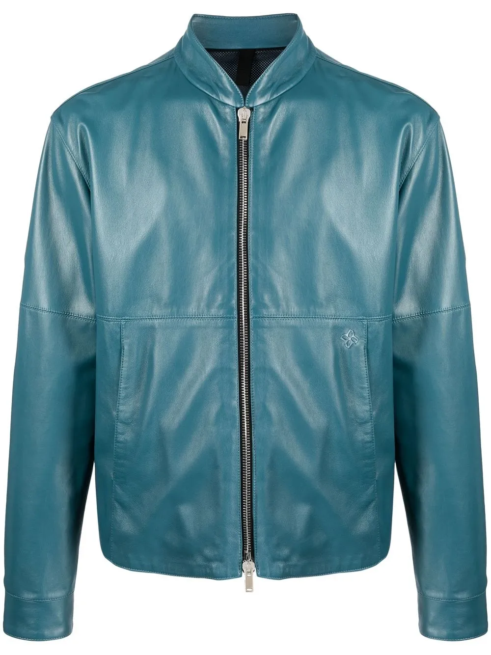 

Tagliatore zip-fastening leather jacket - Blue