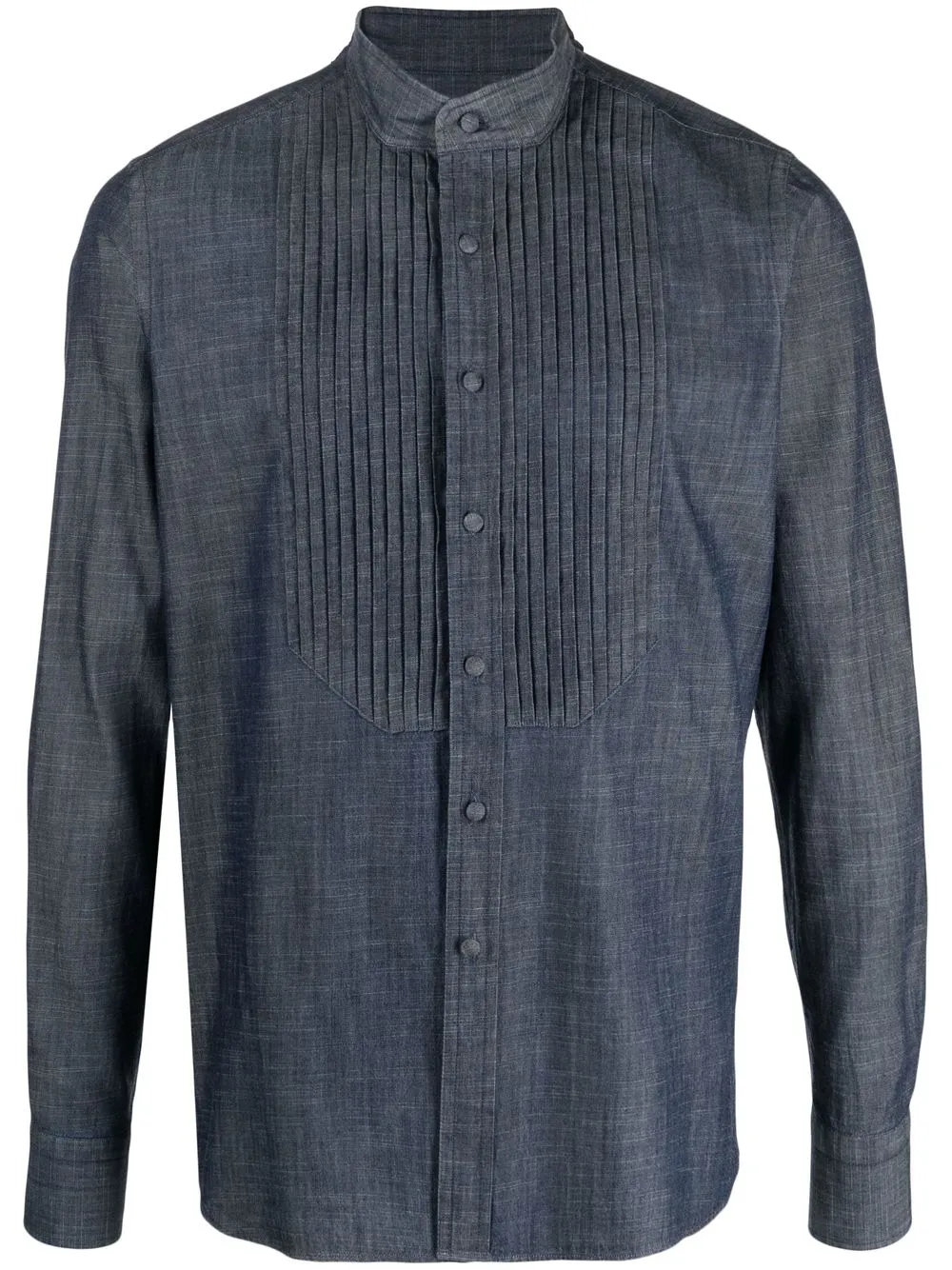 

Tagliatore pleated-bib detail shirt - Blue