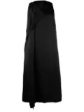 Atlein asymmetric a-line dress - Black