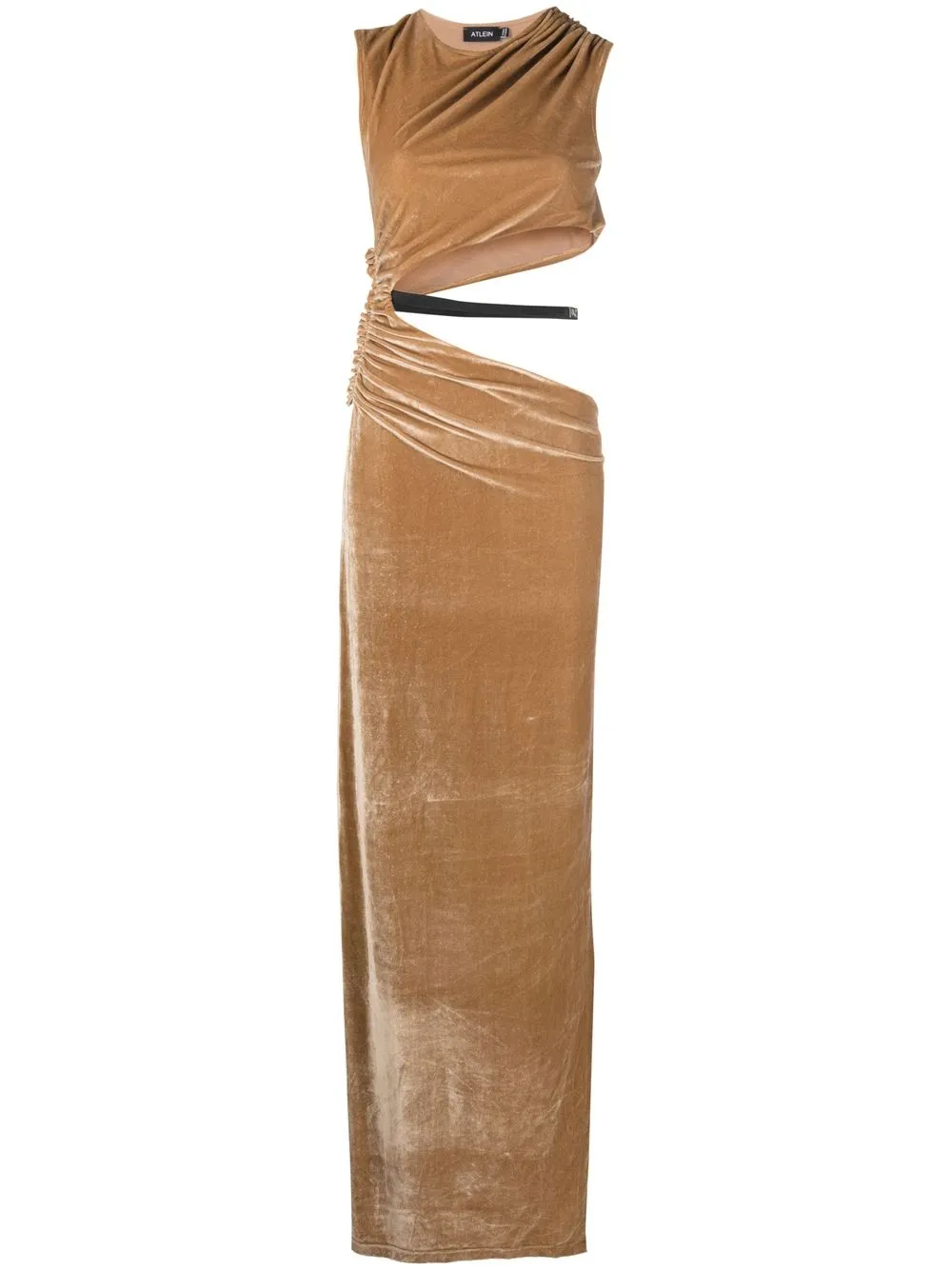

Atlein velvet cut-out maxi dress - Neutrals