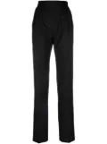 Atlein smoked-waist wool trousers - Black